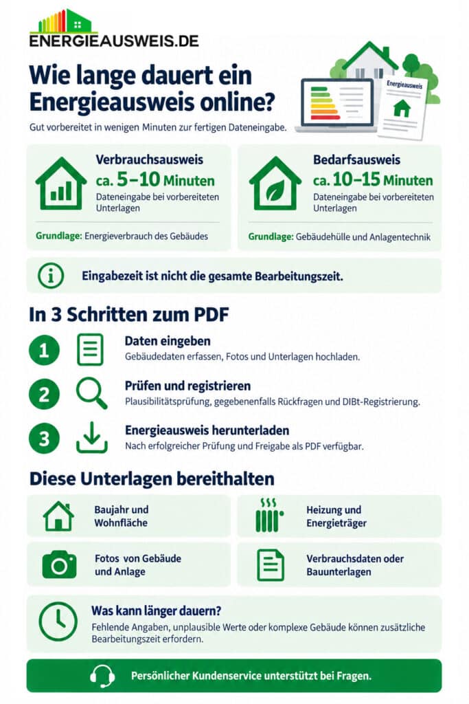 Wie lange dauert ein Energieausweis online