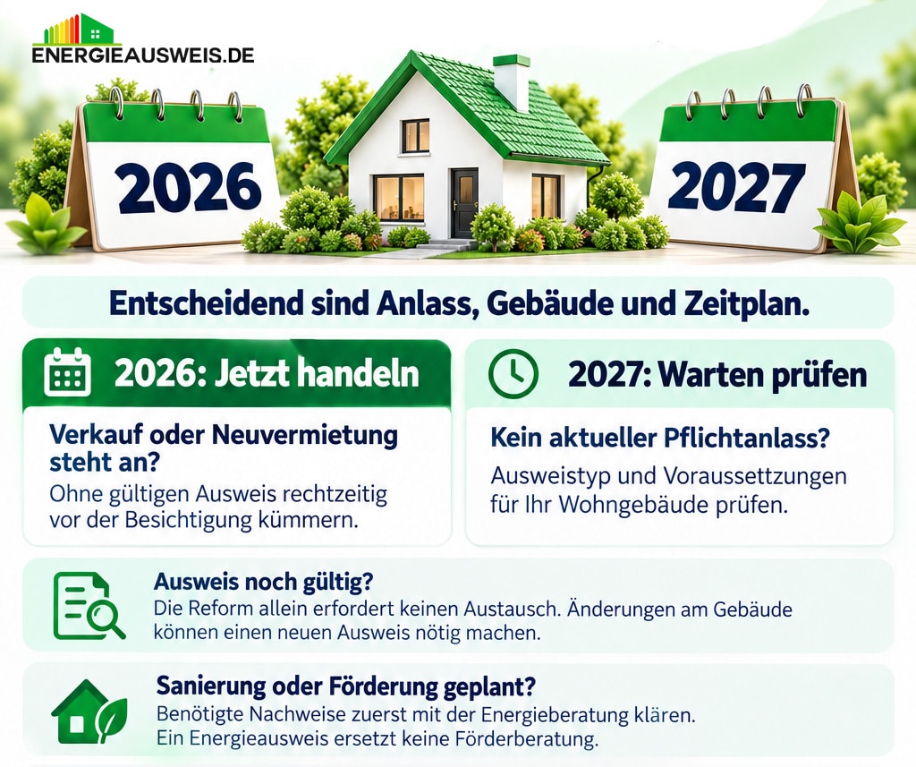 Sollte ich meinen Energieausweis noch 2026 oder erst 2027 beantragen.